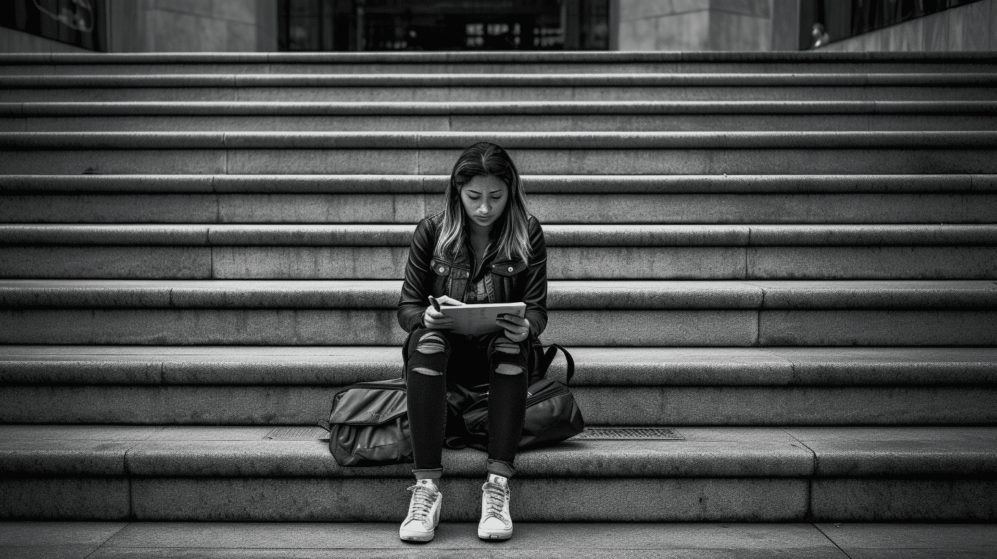 Woman in stress while viewing her laptop, symbolizing the non-monetary costs of id theft.